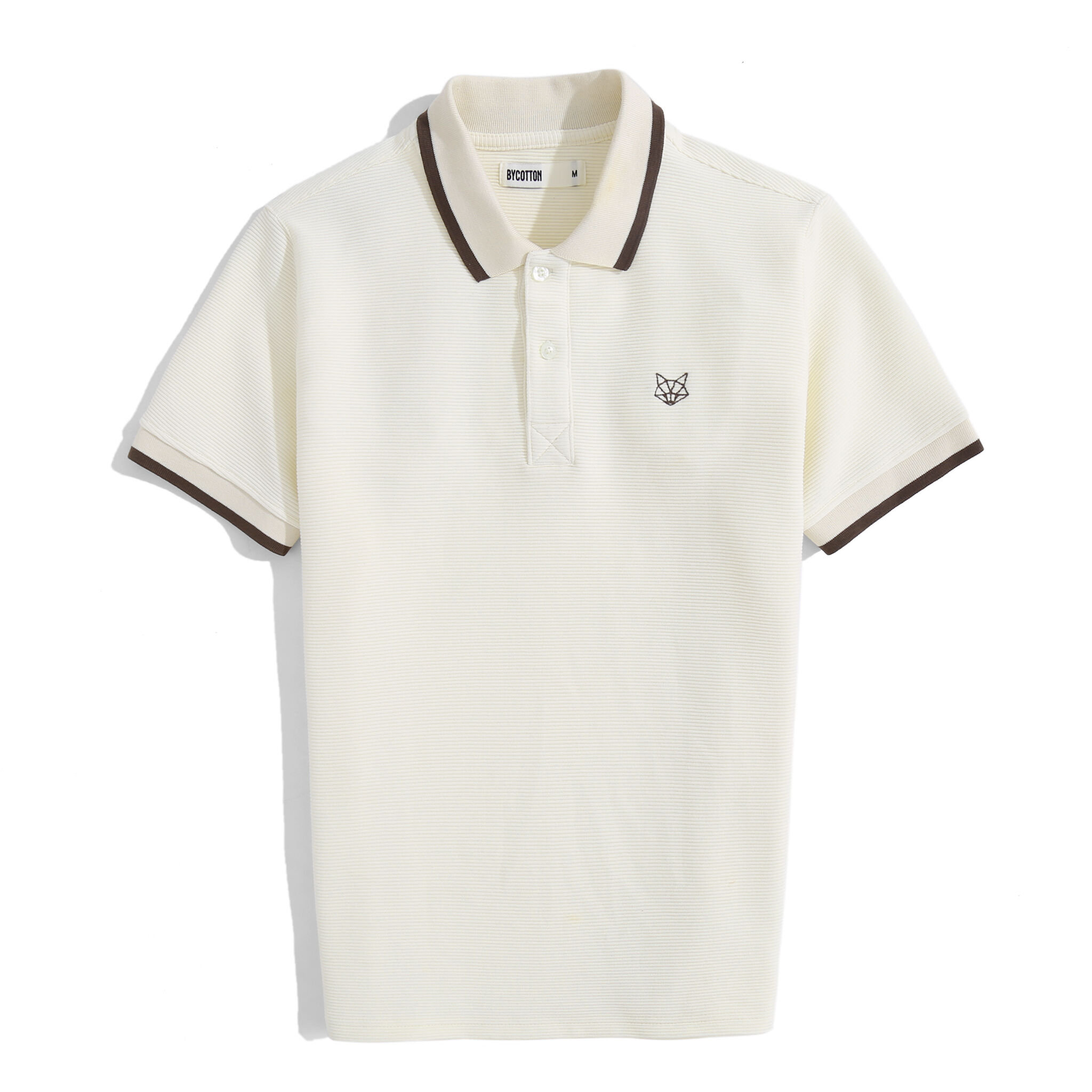 Áo Thun Polo By Cotton Gân Trắng Fox