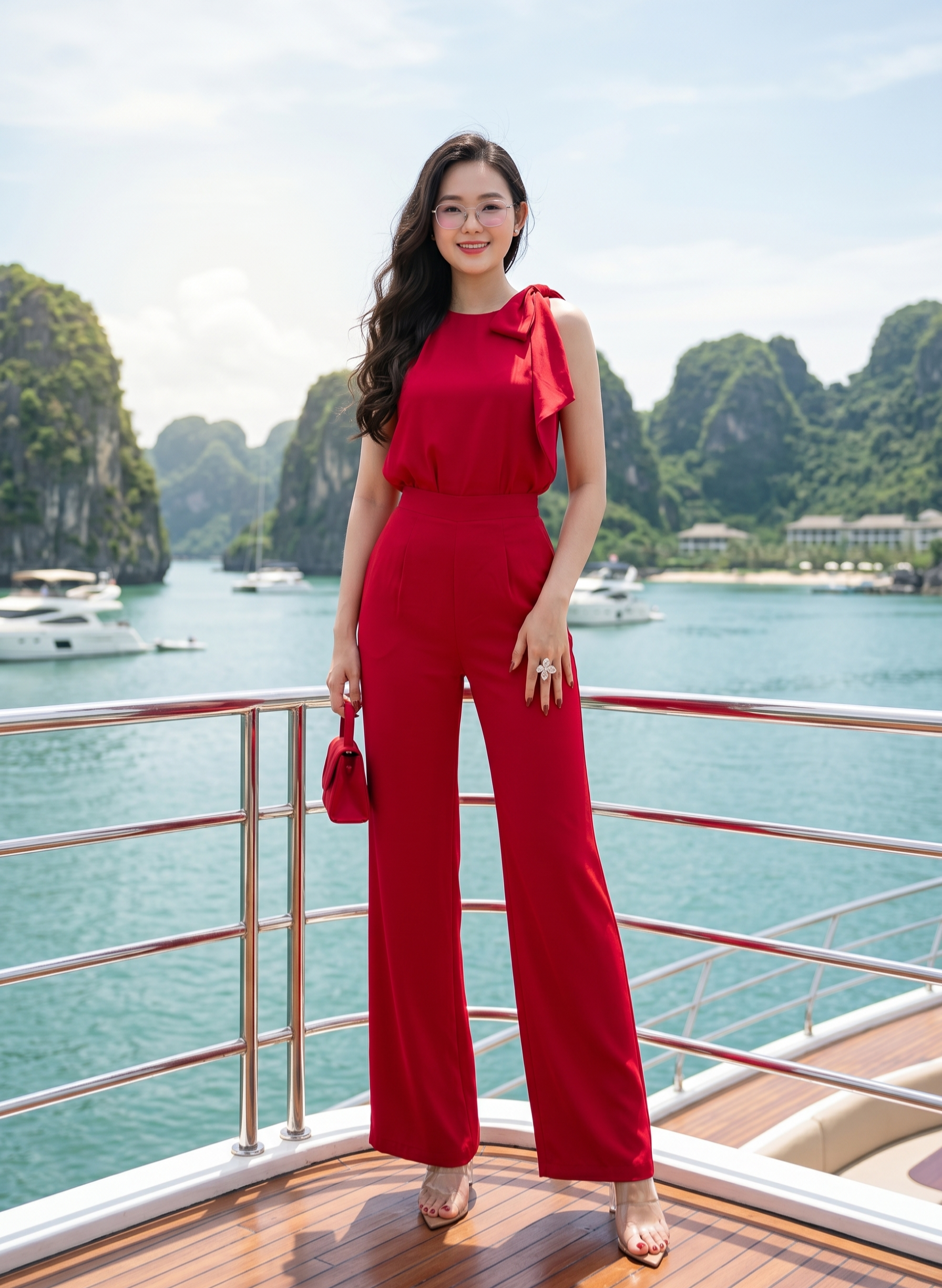 Set bộ đồ quần dài ống loe áo nơ_thumbnail_4