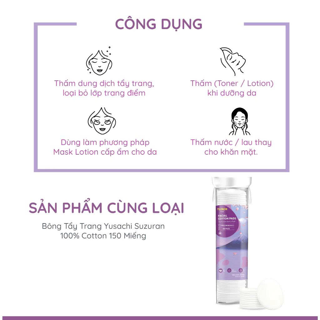 Set 3 Bông Tẩy Trang Yusachi Suzuran Nhật Bản_thumbnail_16
