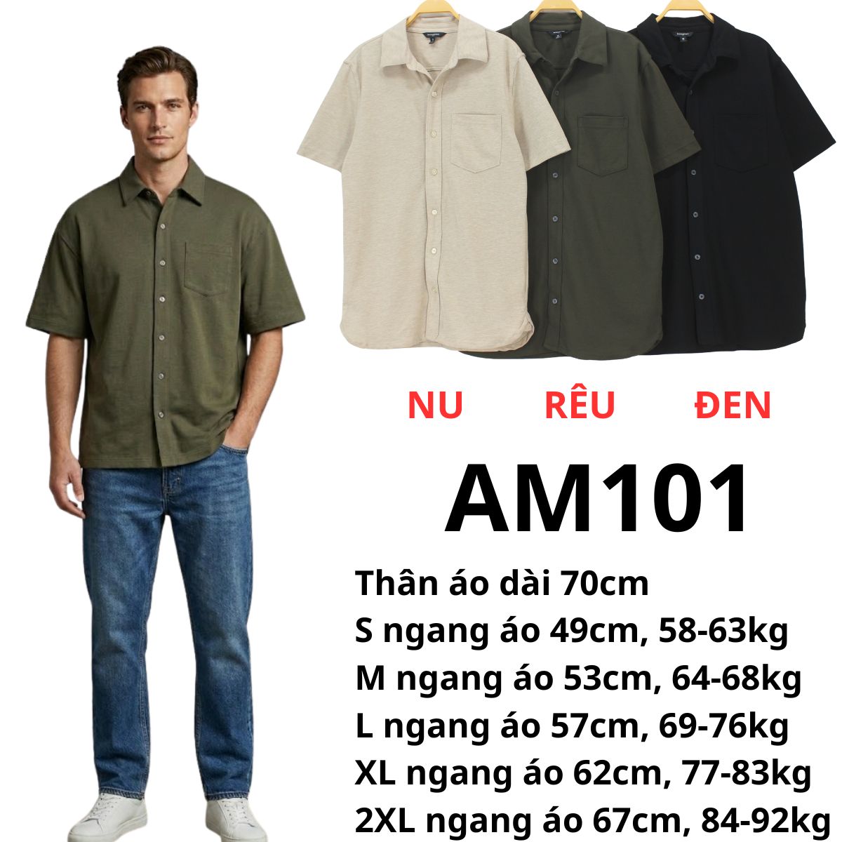 AM101- Áo sơ mi thun nam