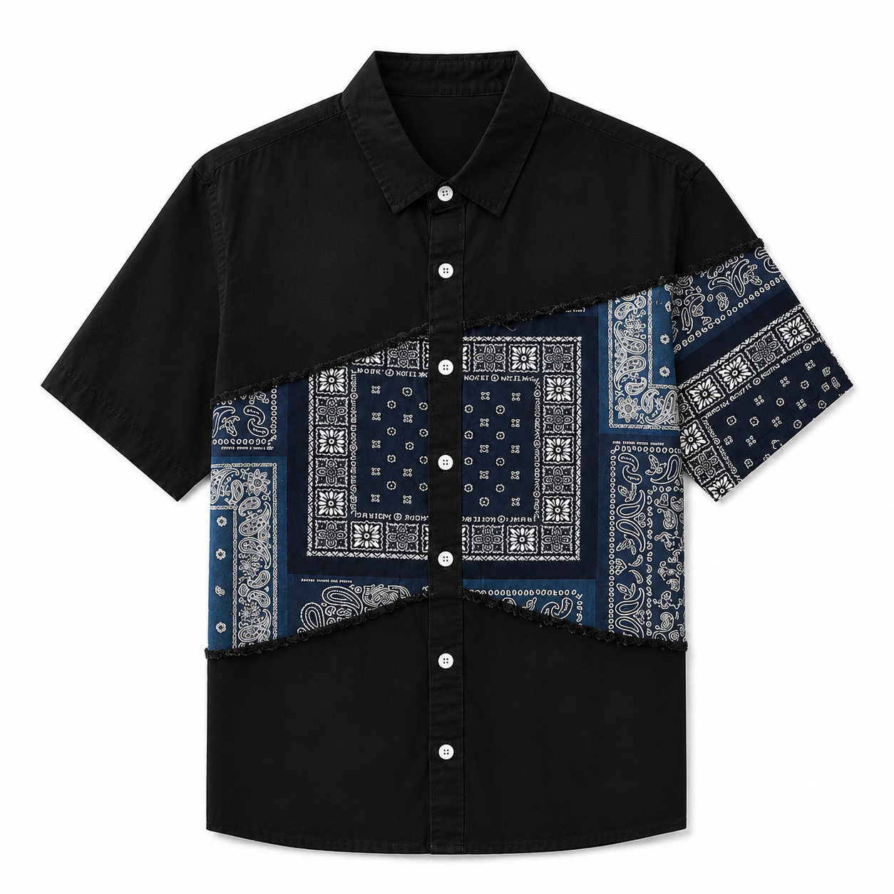 SB2 - Áo sơ mi nam ngắn tay phối màu bandana, cotton mát mẻ, dáng rộng streetwear mùa hè_thumbnail_5