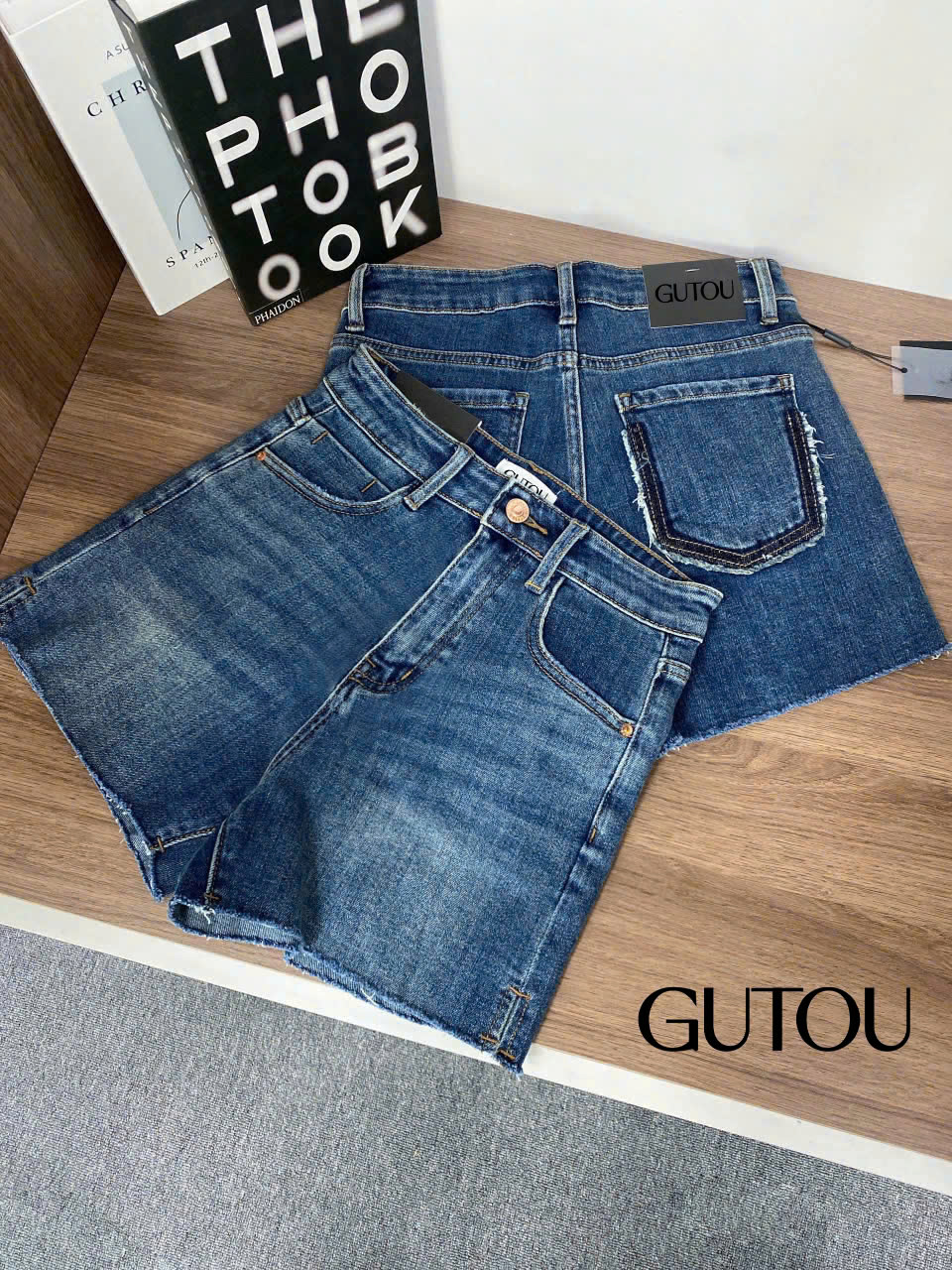 [ GUTOU ] Quần Short Jean Viền Túi Hibri Light_thumbnail_4