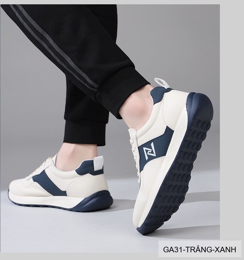 GA31 - Giày da thật nam Lin Sen phối màu khối, đế mềm, phong cách thể thao thường ngày_thumbnail_4