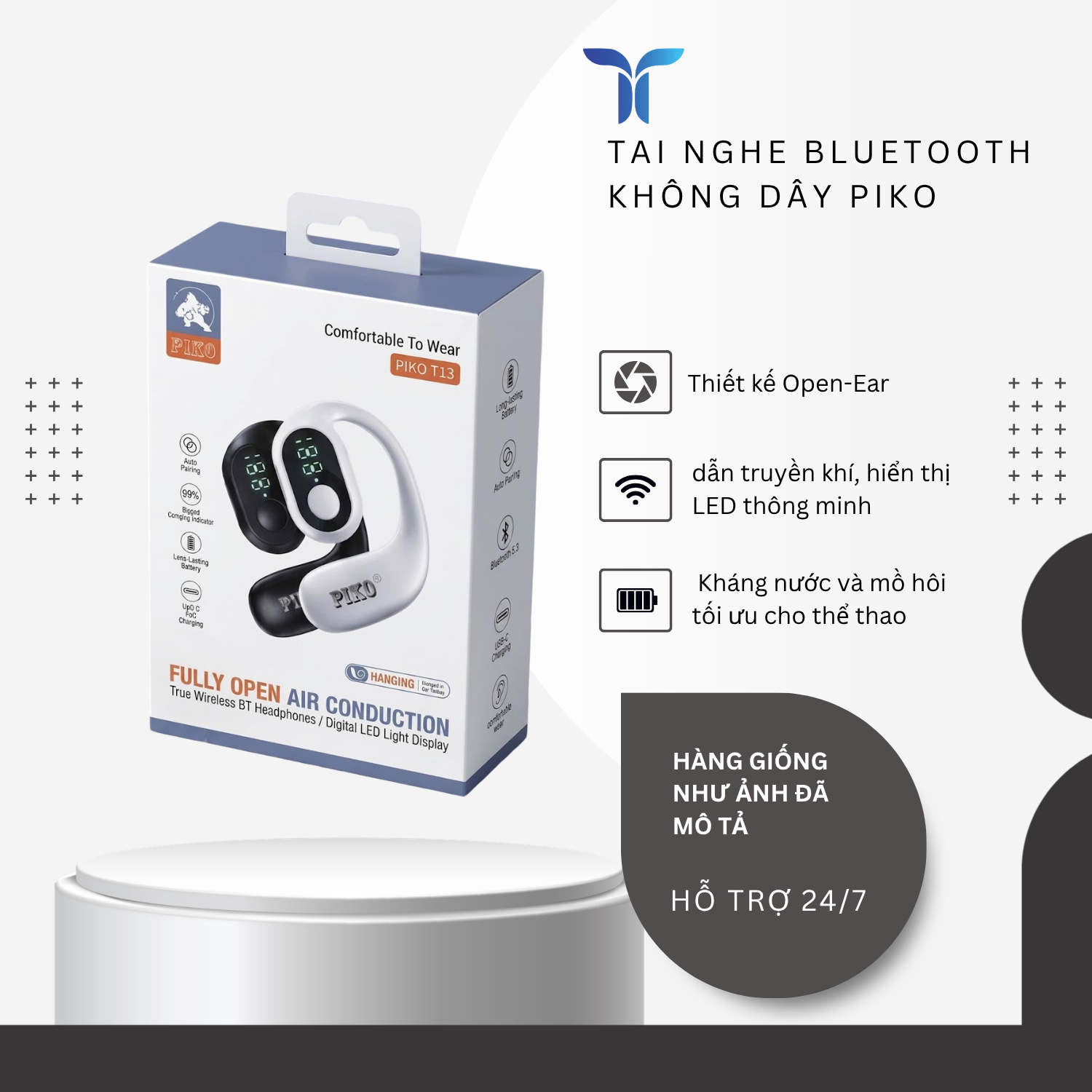 T-ECO SHOP | Tai Nghe Bluetooth Không Dây PIKO T13, Kết Nối Ổn Định, Thiết Kế Nhỏ Gọn._thumbnail_1