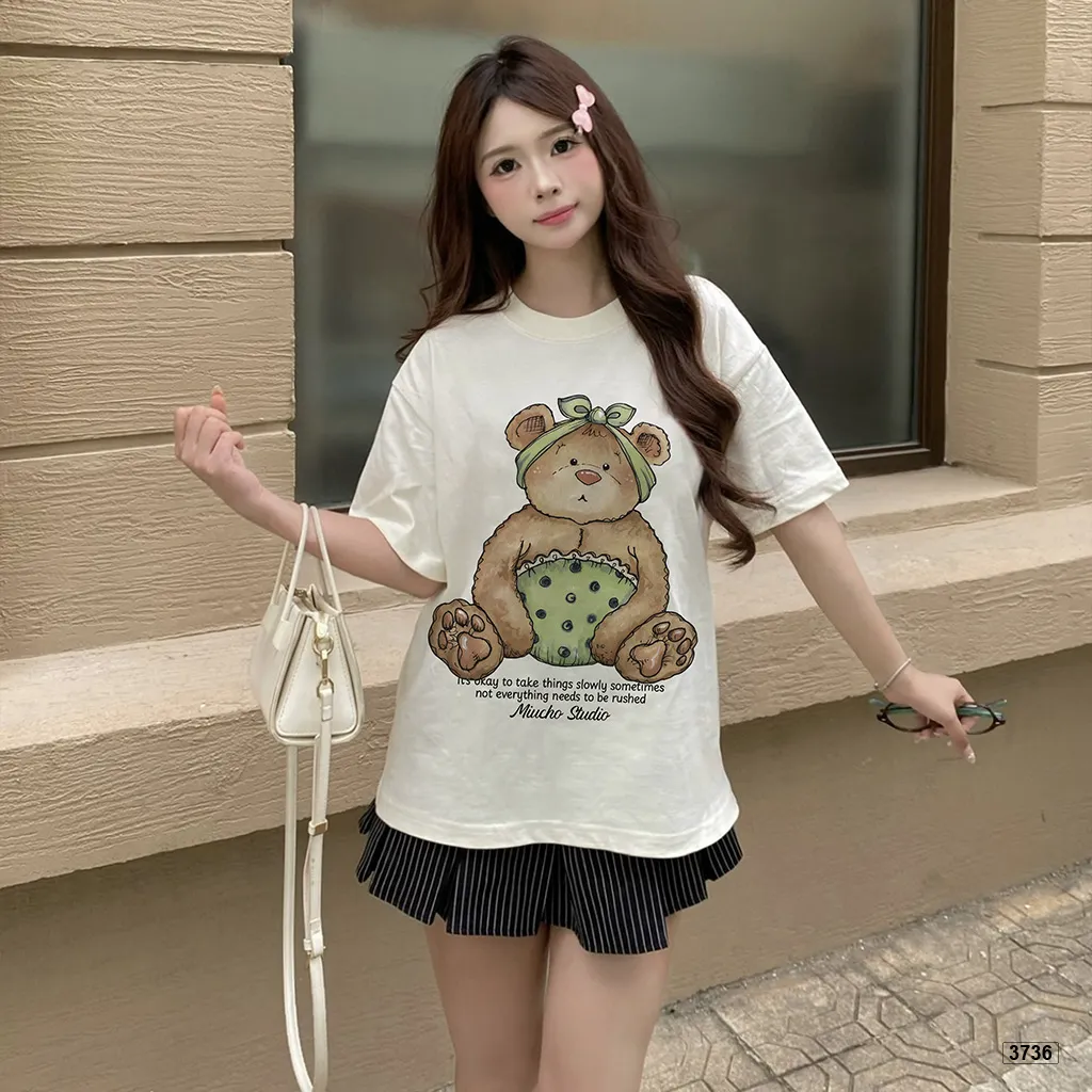 Áo thun nữ form boxy hoạt hình gấu nhỏ đáng yêu Miucho 3736_thumbnail_3