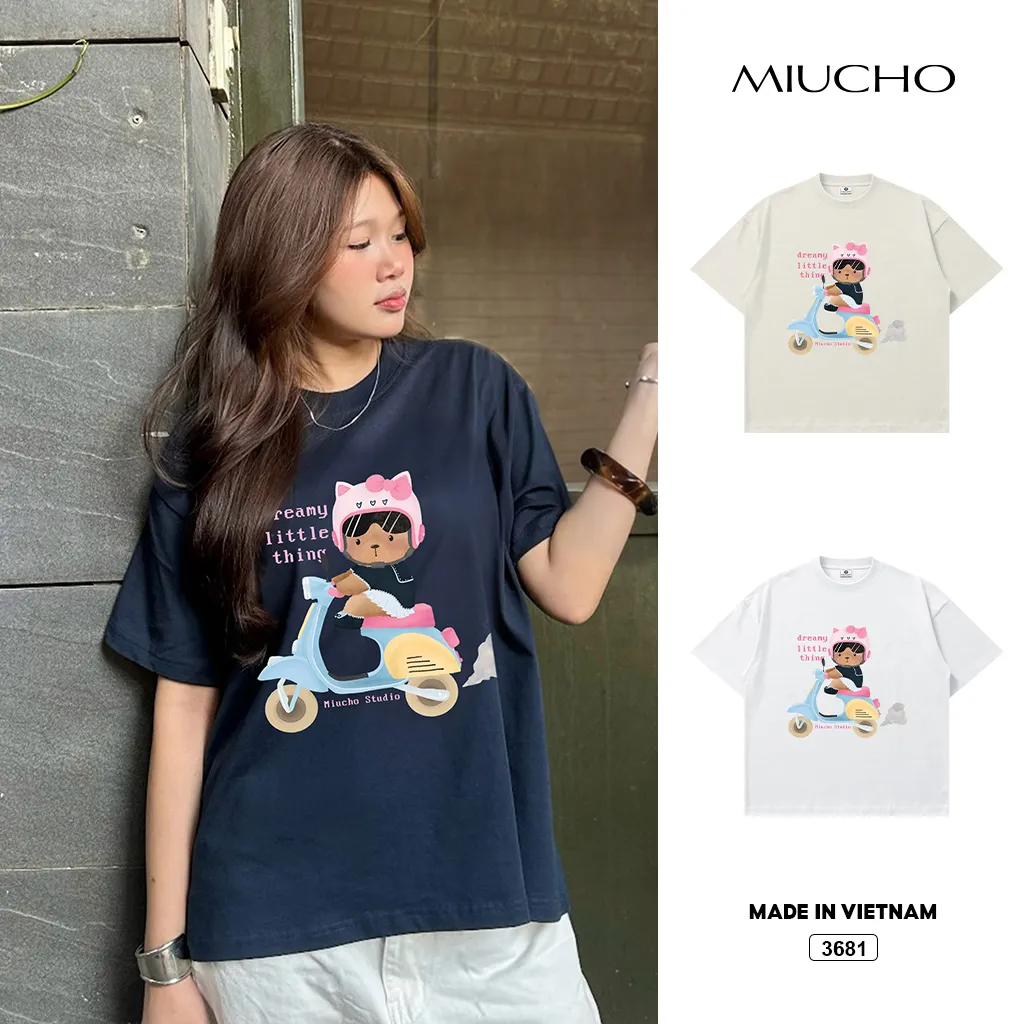 Áo thun boxy nữ Teddy Dreamy Miucho 3681