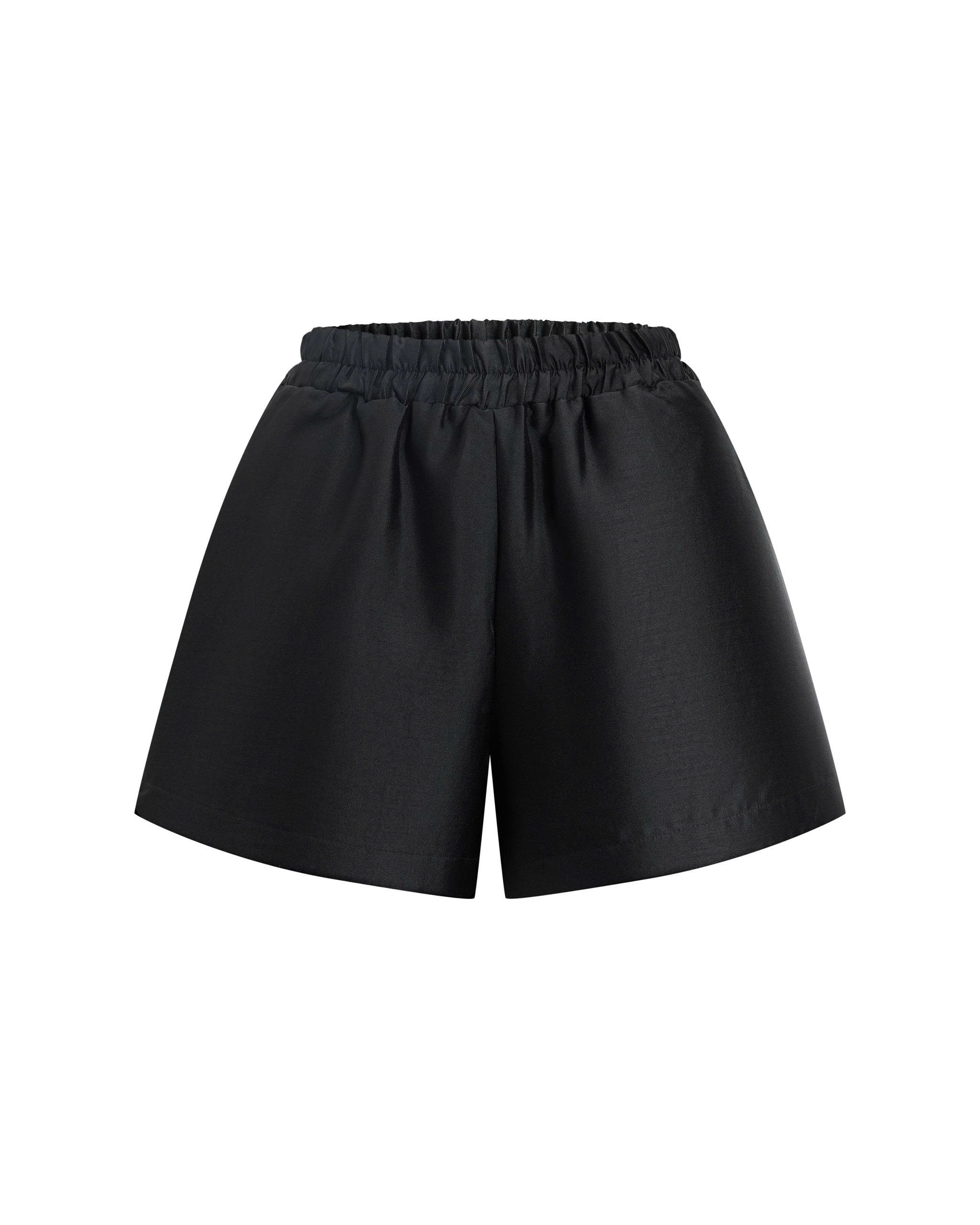 Quần Short Ống Rộng Lưng Thun Bigsize Gọn Đùi - Đen/Hồng Pastel - Vừa 55kg Trở Lên - QS011_thumbnail_1