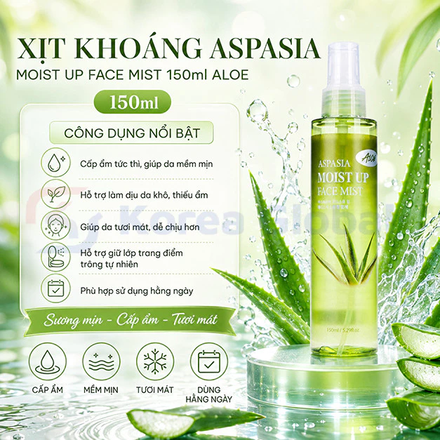 [ASPASIA] Xịt khoáng lô hội Aspasia Moist Up Face Mist 150ml_thumbnail_0