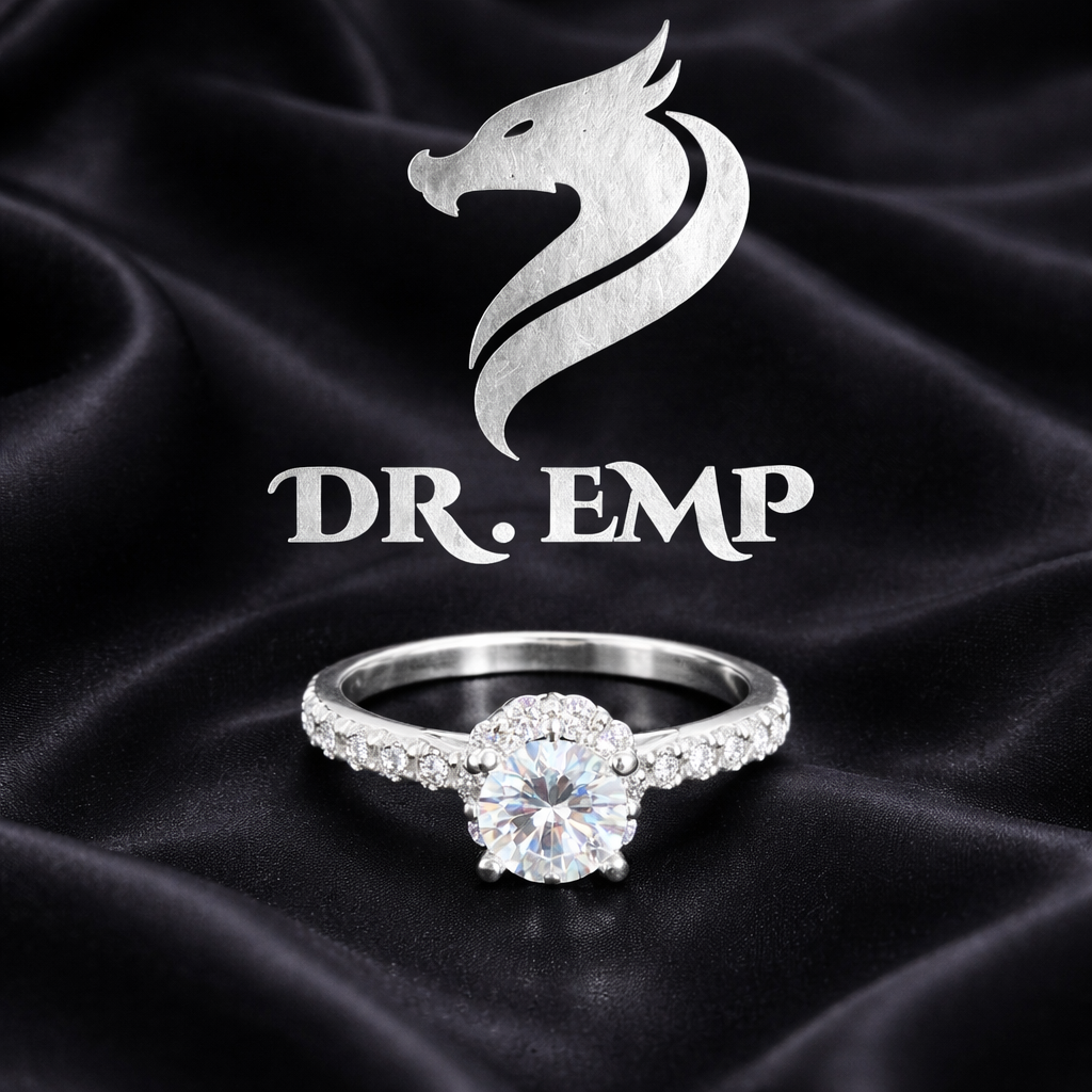 Nhẫn bạc xi bạch kim đá nhô cao size 8