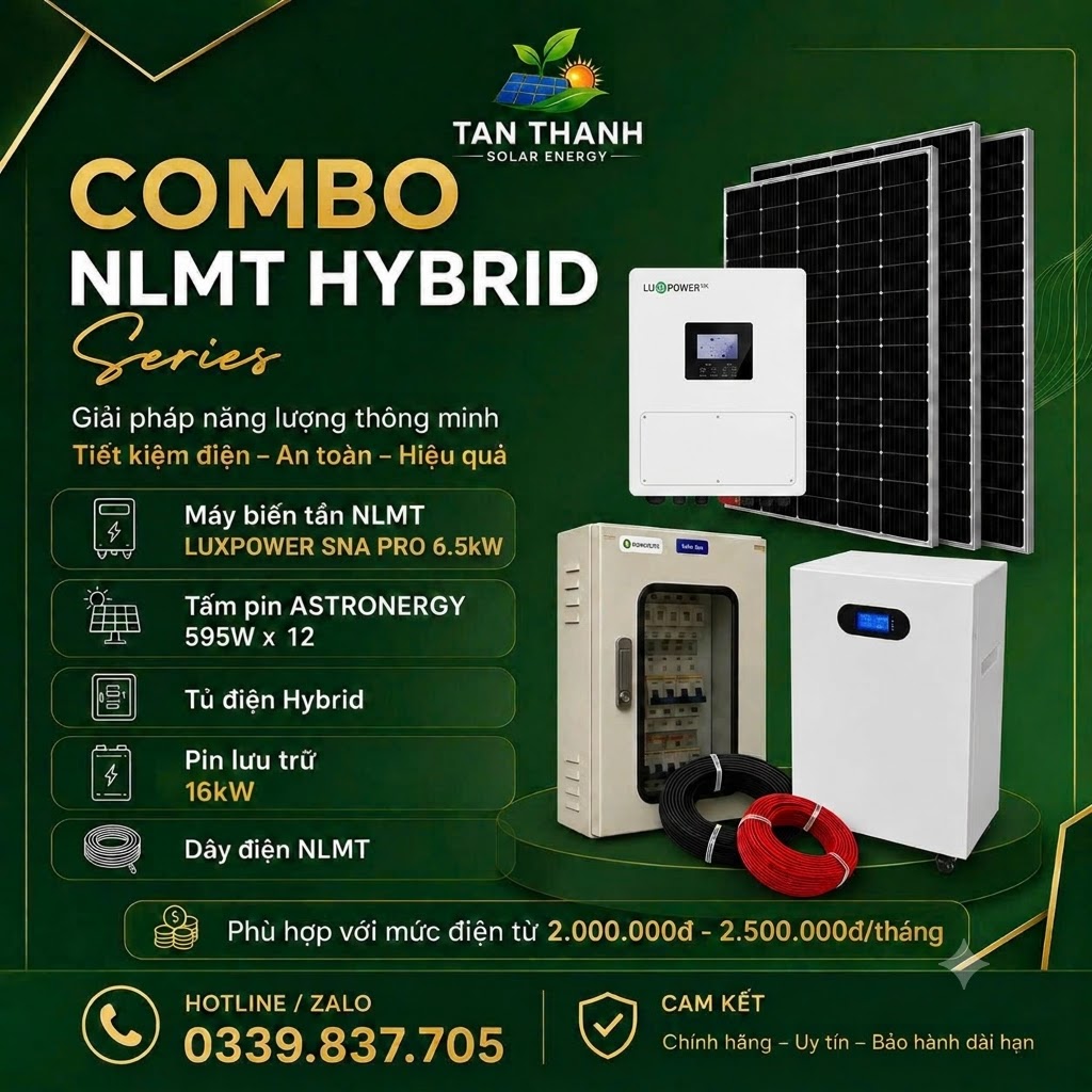 COMBO LUXPOWER SNA PRO 6.5kW PHÙ HỢP CHO TIỀN ĐIỆN TỪ 2.000.000Đ - 2.500.000Đ/THÁNG