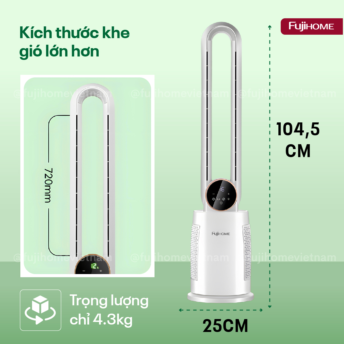 Quạt không cánh tích hợp lọc không khí bằng ion Fujihome BF-03R_thumbnail_1