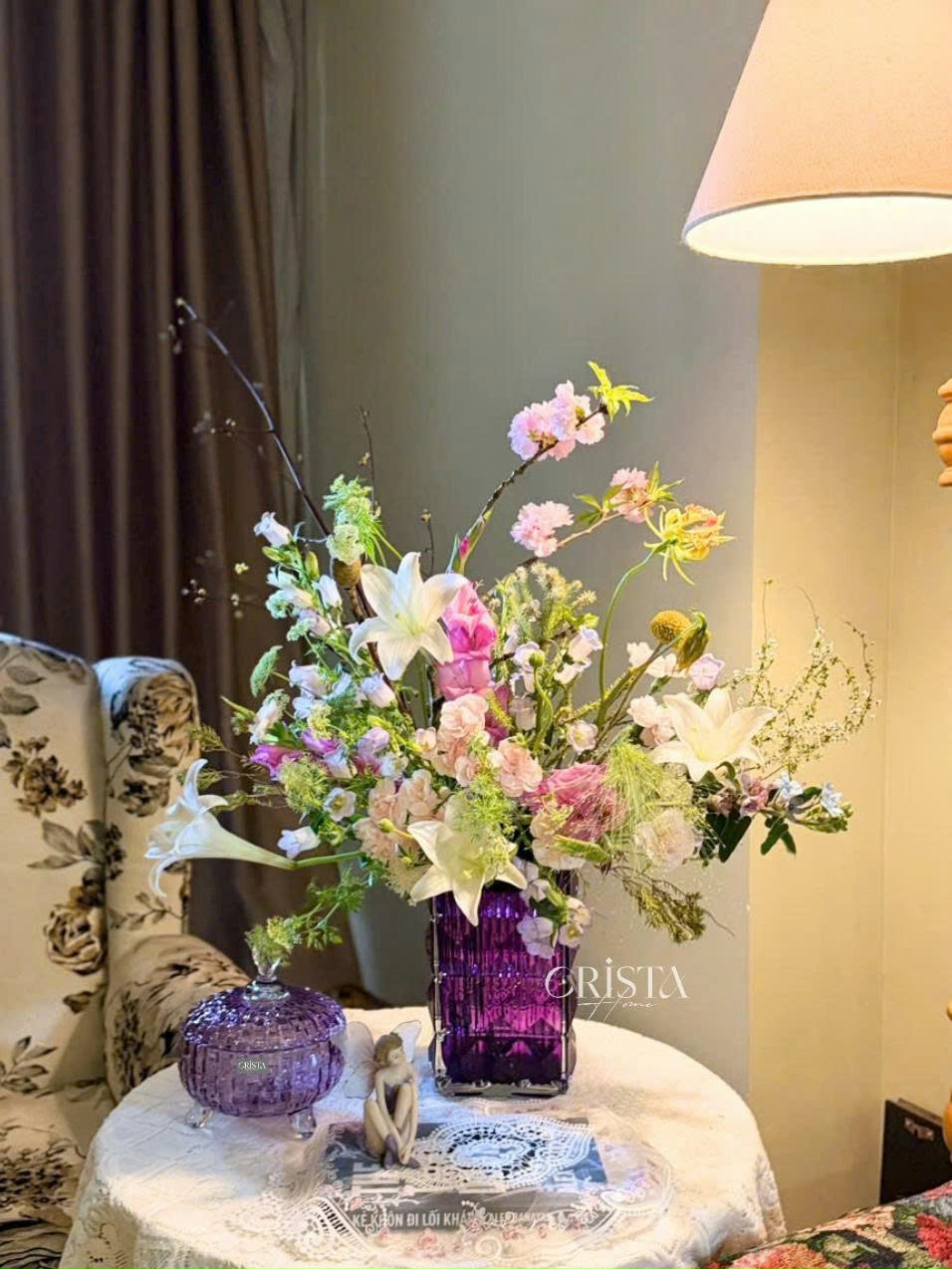 Bình cắm hoa thủy tinh vân kim cương 4 tầng CRISTA HOME 60241_thumbnail_7