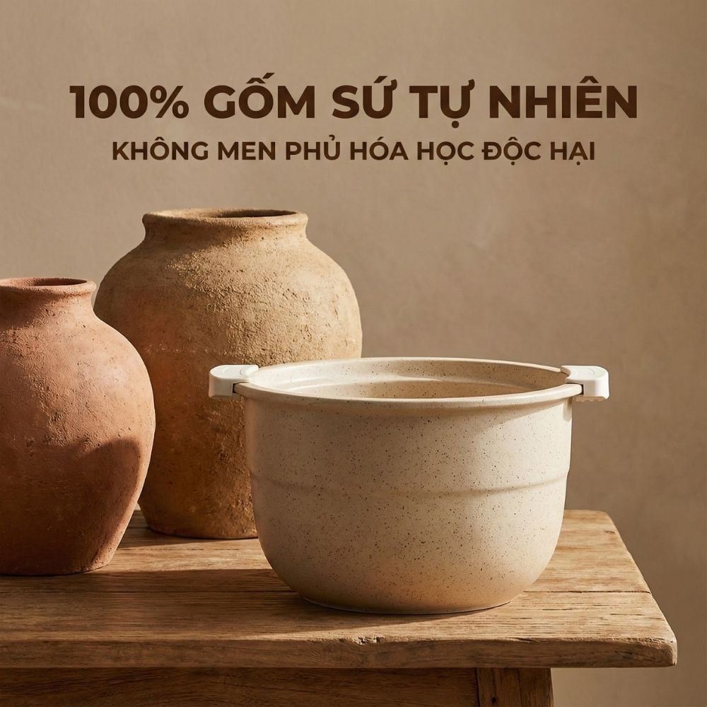 Nồi Cơm Điện Áp Suất Lòng Sứ Dưỡng Sinh Mishio MK396 dung tích 0.8L cho 1-2 người – Bí Quyết Cho Cơm Gạo Lứt_thumbnail_1