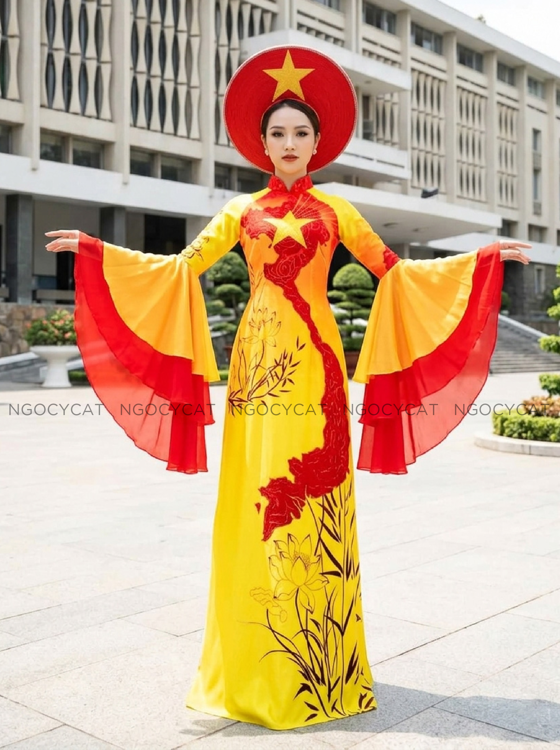 Áo Dài Biểu Diễn Sen Việt