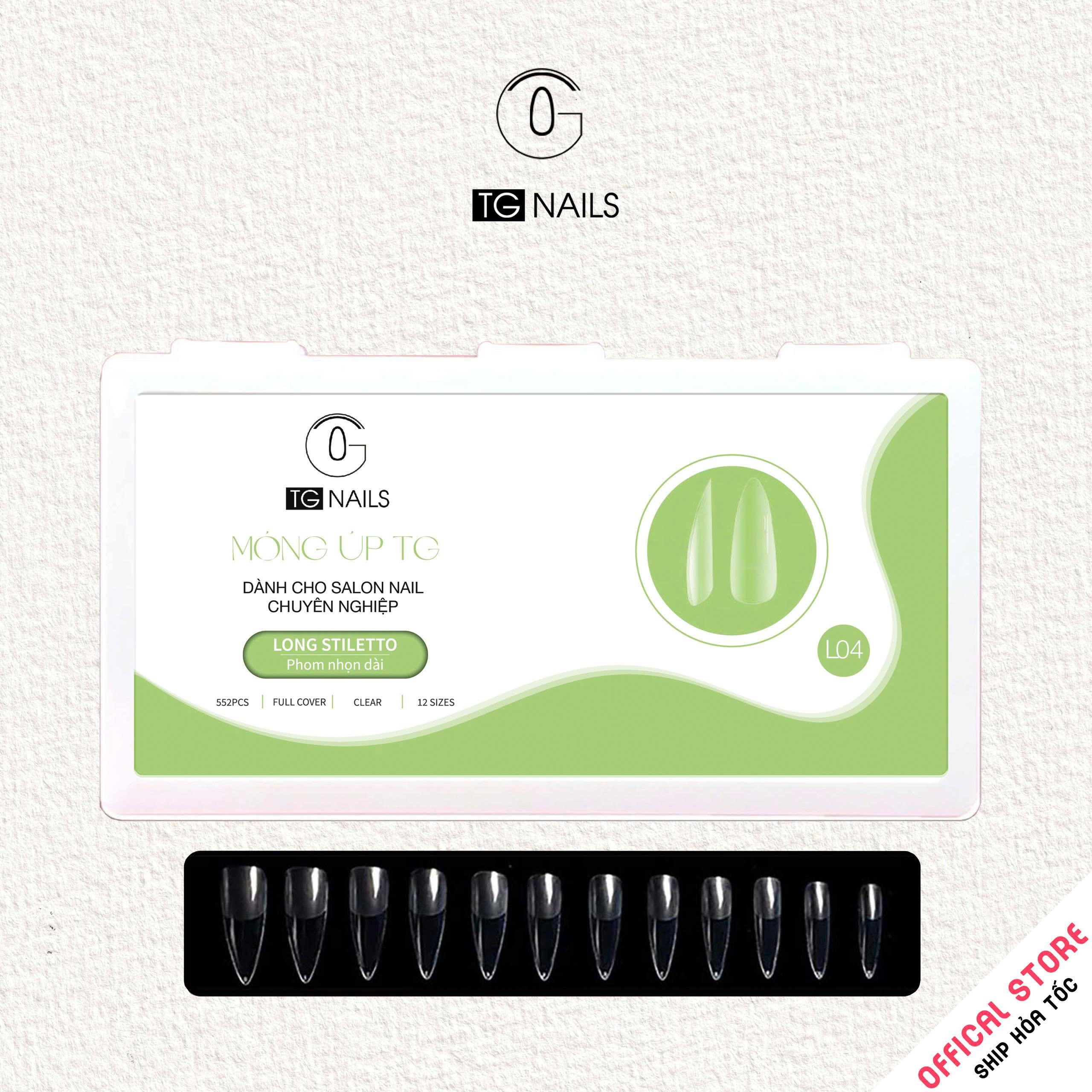 Phụ kiện gắn móng: Móng tay giả, kt(L1.2- 2.5*1.3)cm(+/-10%), chất liệu nhựa, nhãn hiệu TG, mới 100%._thumbnail_9