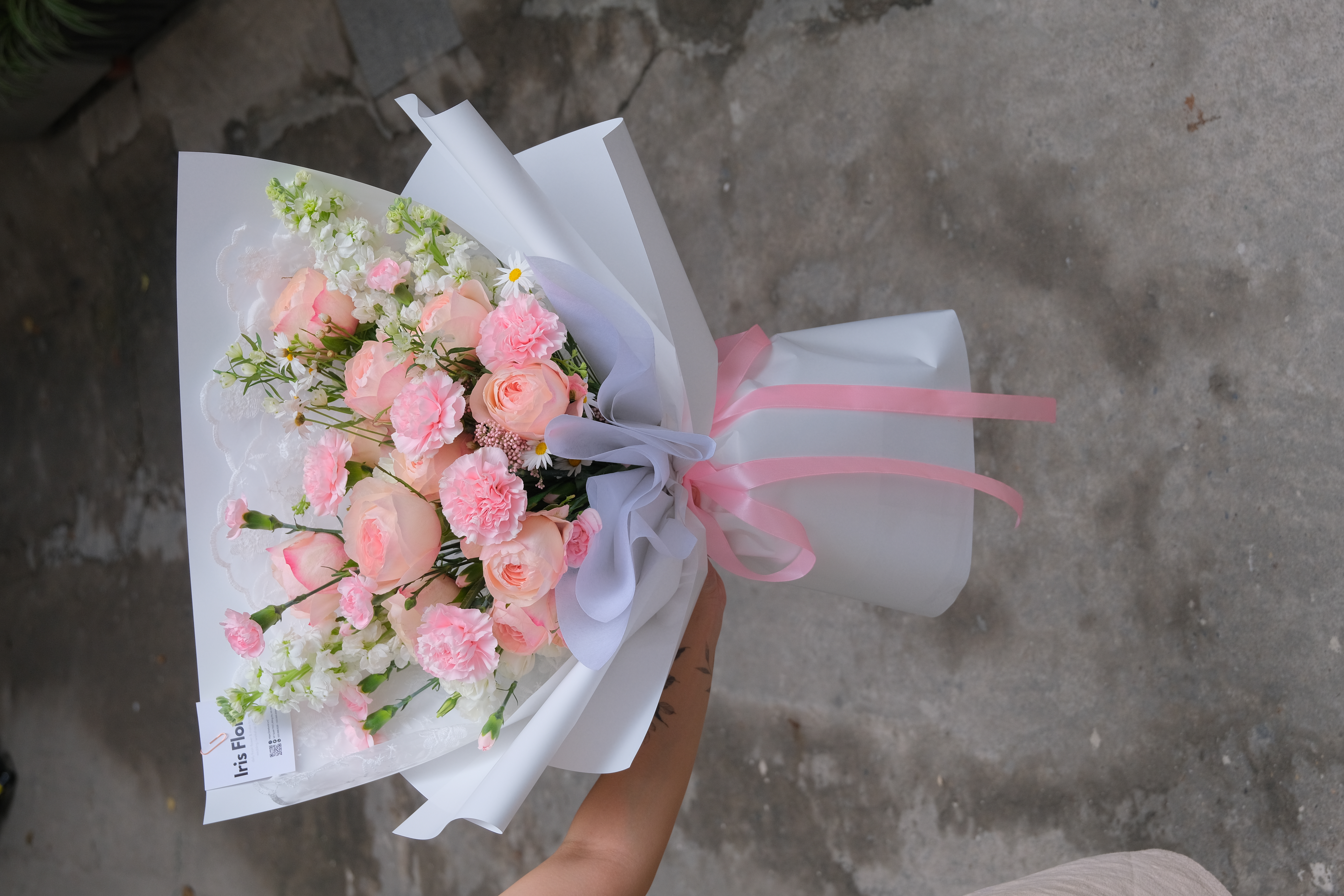 Bó hoa Juliet hồng mix tone Pastel