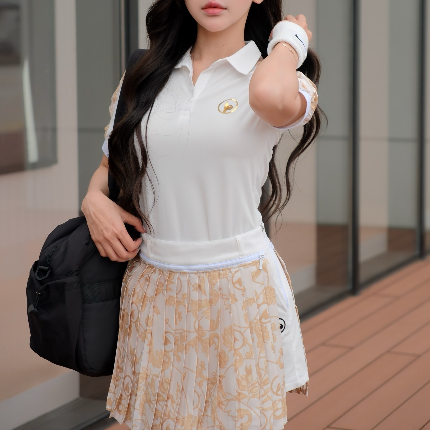 Quần Short Phối Tà Xếp Ly Nữ - Trắng_thumbnail_5