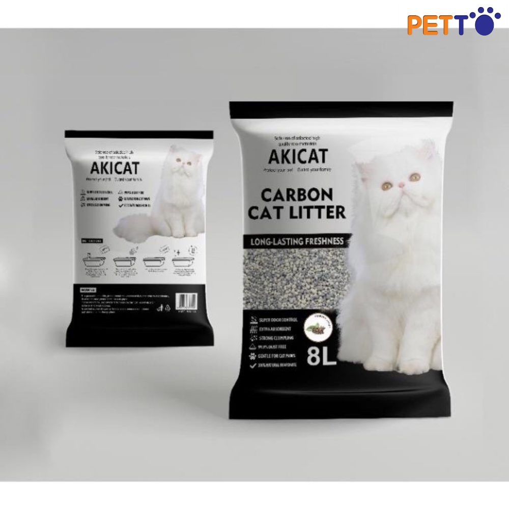 Akicat Cát Vệ Sinh Cho Mèo Than Hoạt Tính 8L/16L — Khử Mùi Mạnh, Bón Cục Nhanh, Ít Bụi_thumbnail_3