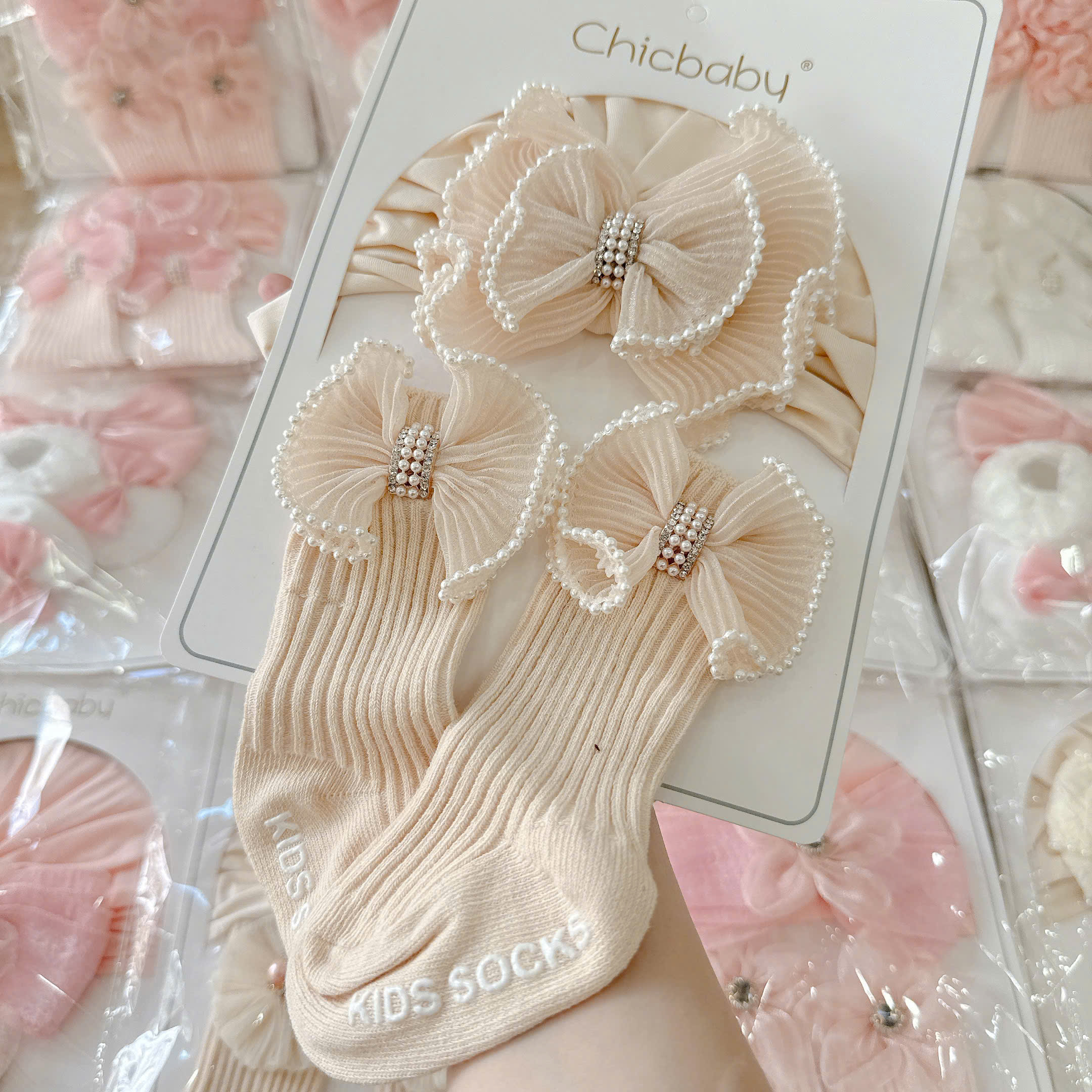 Set phụ kiện Tuban + tất Chicbaby 0-6M_thumbnail_2