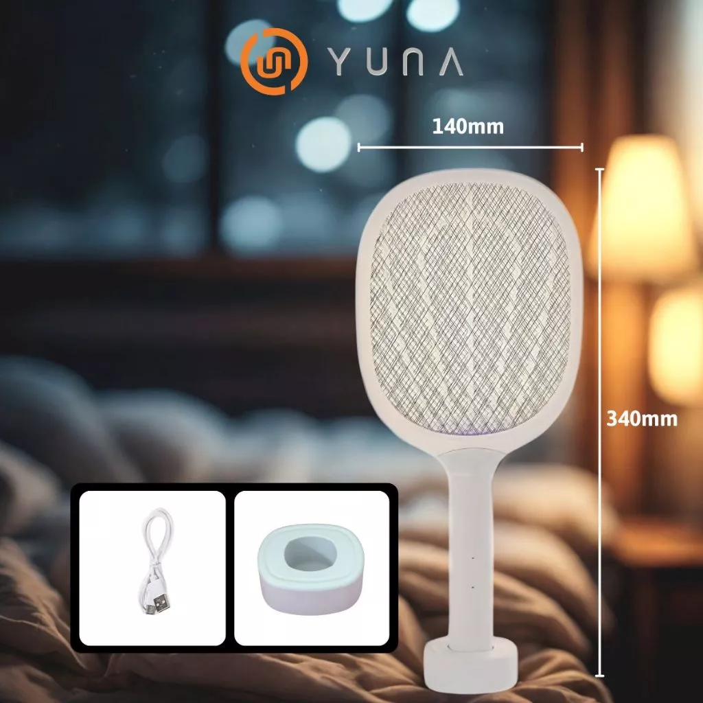 [LOẠI 1] Vợt Muỗi Thông Minh YUNA 2in1 Kiêm Đèn Bắt Muỗi Tự Động Pin 1200mAh – Sạc Type-C, An Toàn 3 Lớp, Bảo Hành 12 Th_thumbnail_5