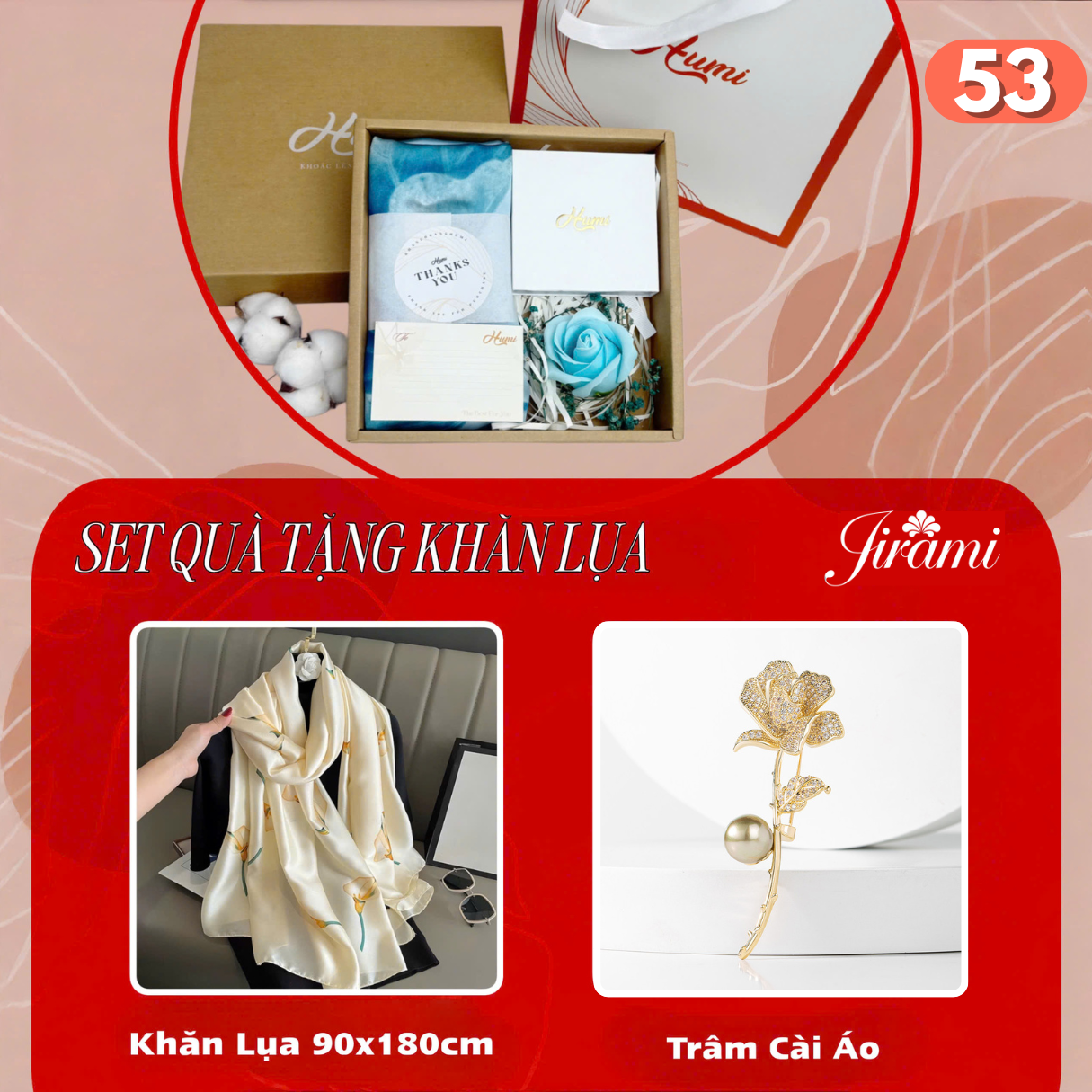 BỘ QUÀ TẶNG KHĂN LỤA + TRÂM CÀI (SQ-53)