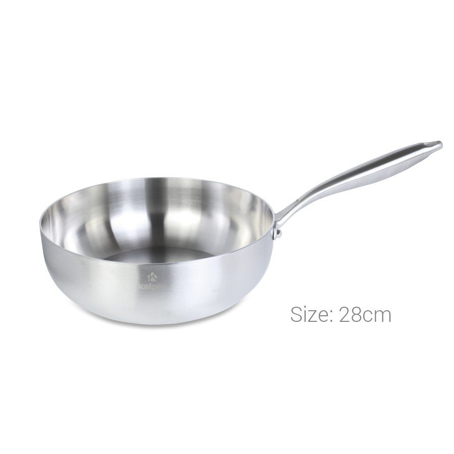 Chảo xào bằng inox, không vung kính