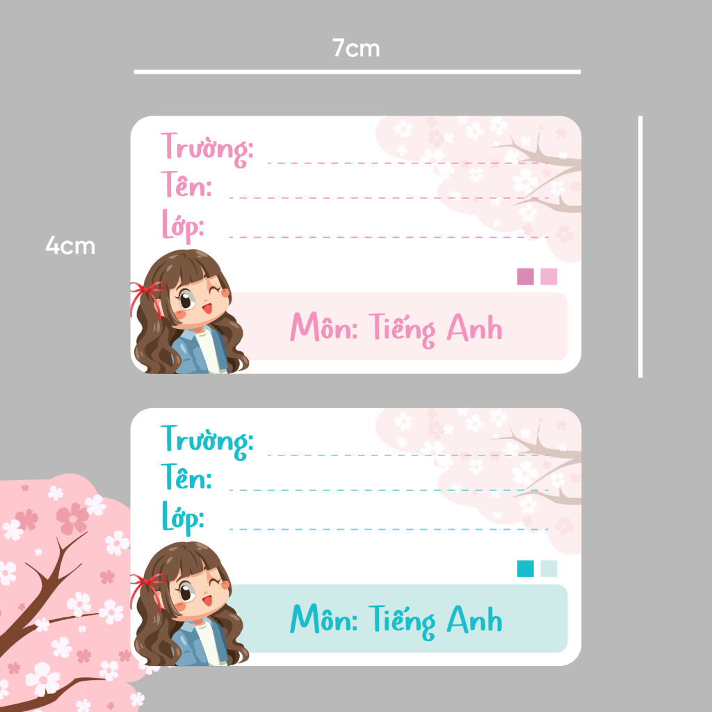 Nhãn vở MÔN HỌC 