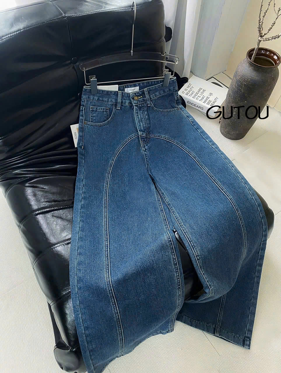 [ GUTOU ] Quần Jean Suông Seam Curved_thumbnail_3