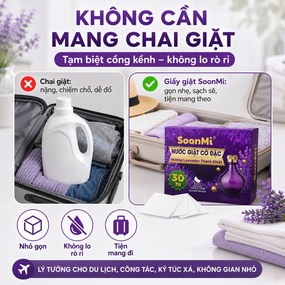 Nước Giặt Cô Đặc SoonMi Hương Lavender lưu hương lâu nhỏ gọn bỏ vali du lịch, khử mùi xe hơi, thơm tủ áo_thumbnail_5