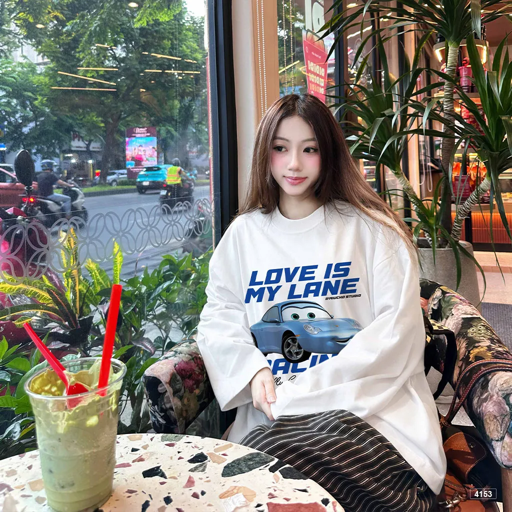 Áo thun tay dài form boxy Love Is My Lane streetwear Miucho 4153_thumbnail_3