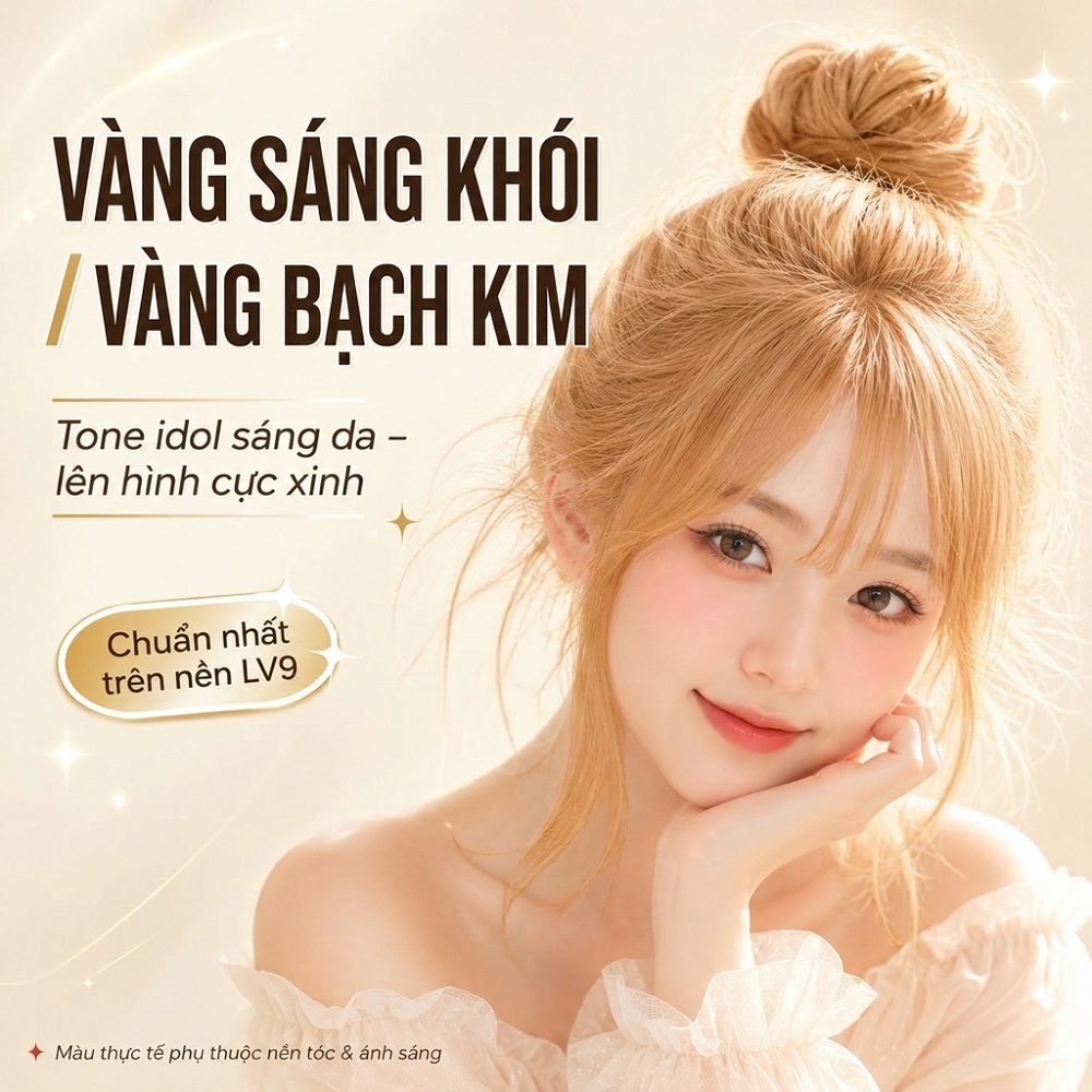 Thuốc nhuộm tóc VÀNG SÁNG KHÓI / VÀNG BẠCH KIM cực tôn da, Vibe Idol Hàn (Tặng kèm Oxi Trợ Nhuộm)_thumbnail_1