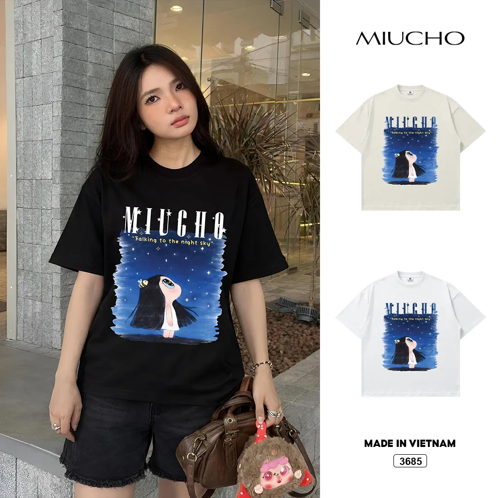 Áo thun nữ form boxy Night Sky Miucho 3685