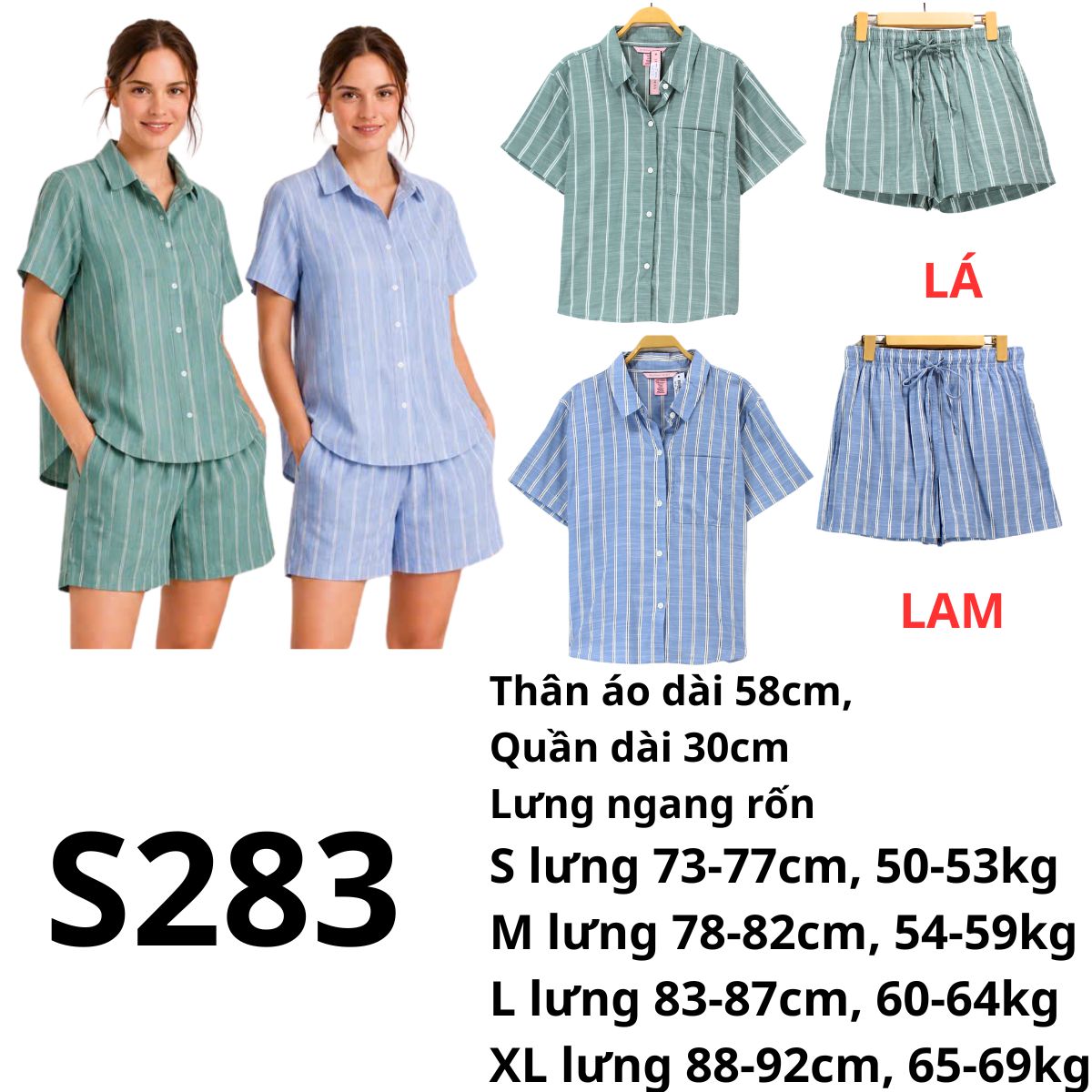 S283- Set bộ pizama ngắn