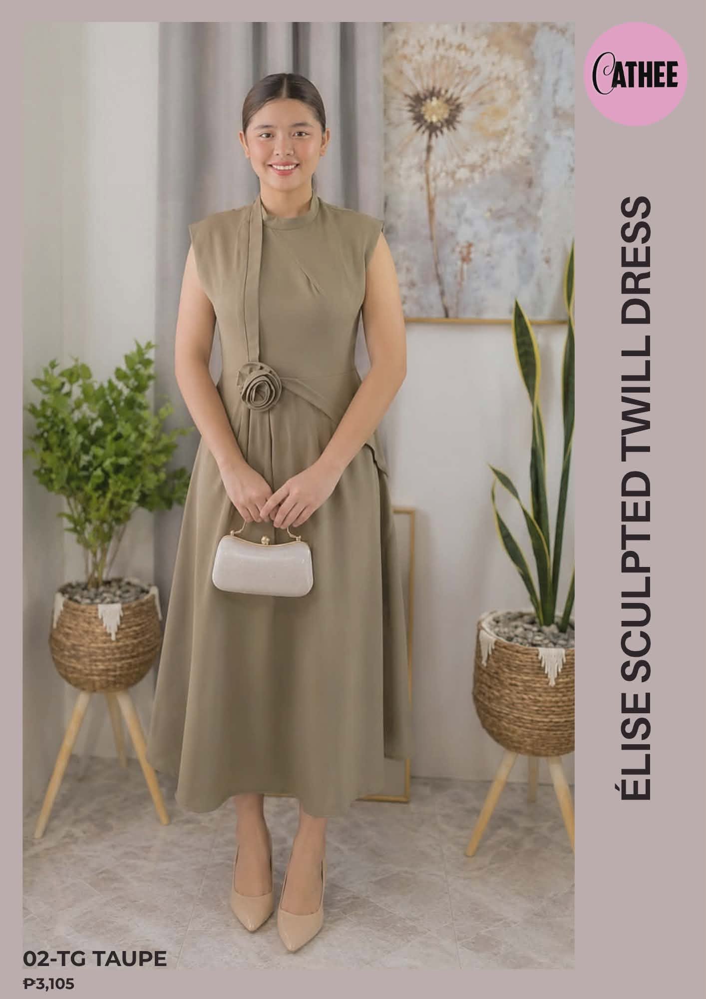 Élise Sculpted Twill Dress