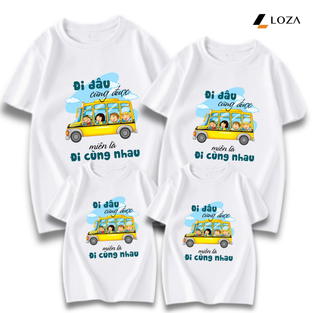 Áo phông gia đình 3,4,5 người chữ 