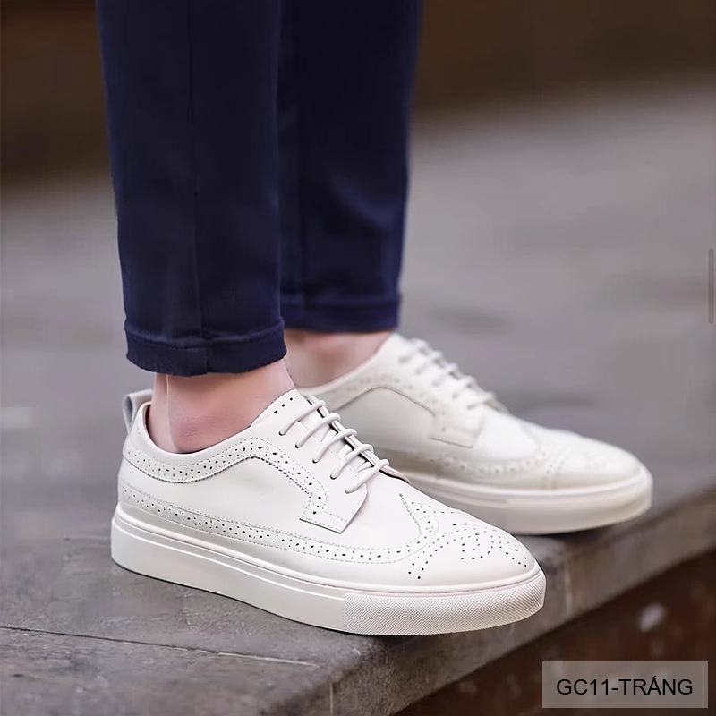 GC11 - Giày Nam Brogue Da Thật Phong Cách Anh Quốc Thiết Kế Sneaker Thời Trang