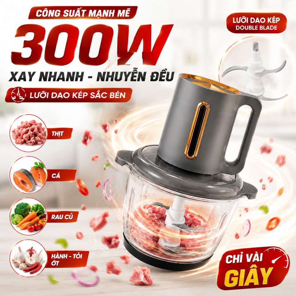Máy xay thịt cối thủy tinh 2L tặng kèm cối inox Mishio MK444_thumbnail_10