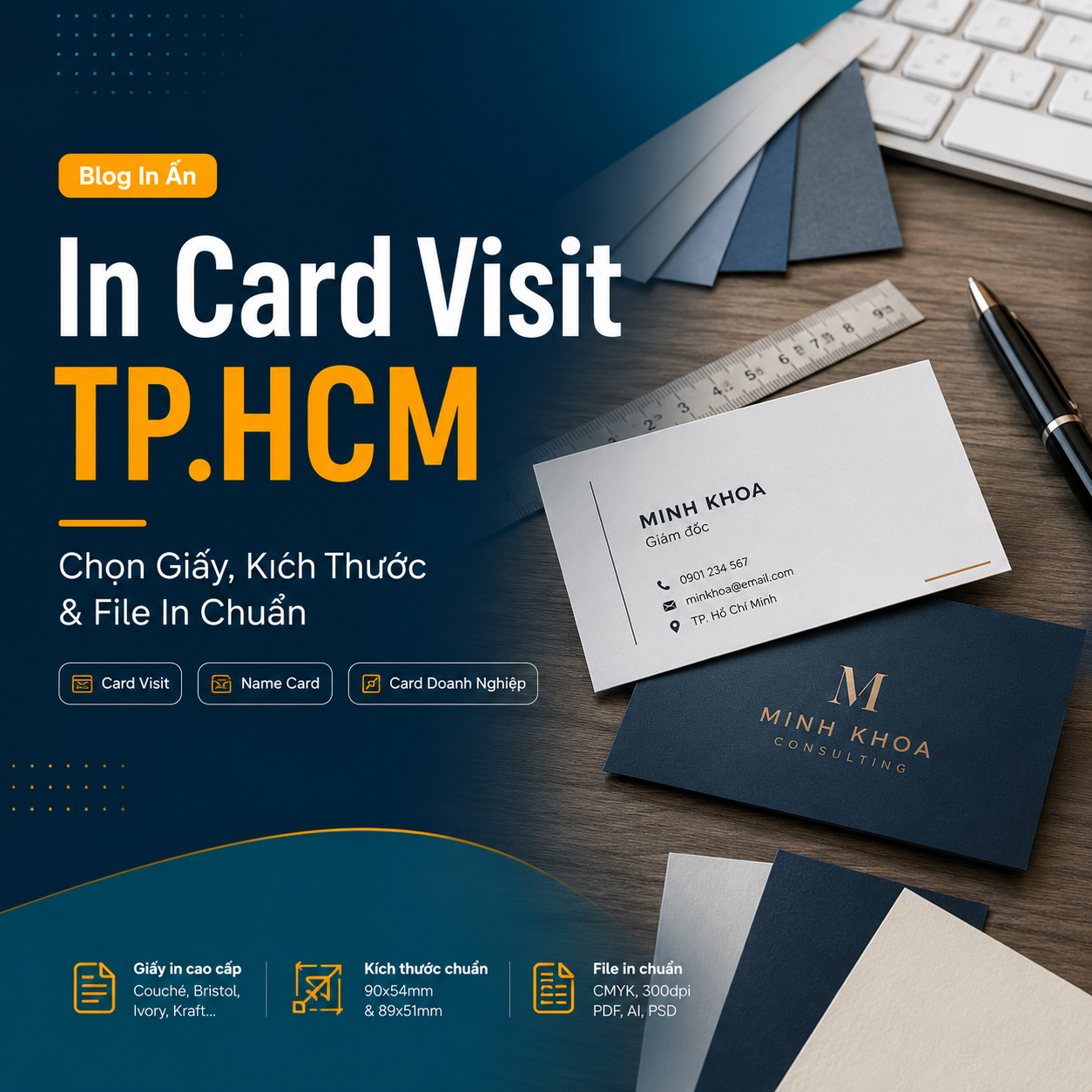 In Card Visit TP.HCM: Chọn Giấy, Size Và File In