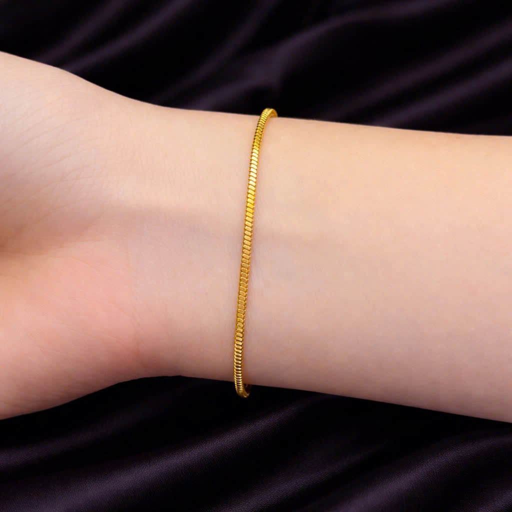 vòng tay dây xích rắn trơn mạ vàng 19cm_thumbnail_2