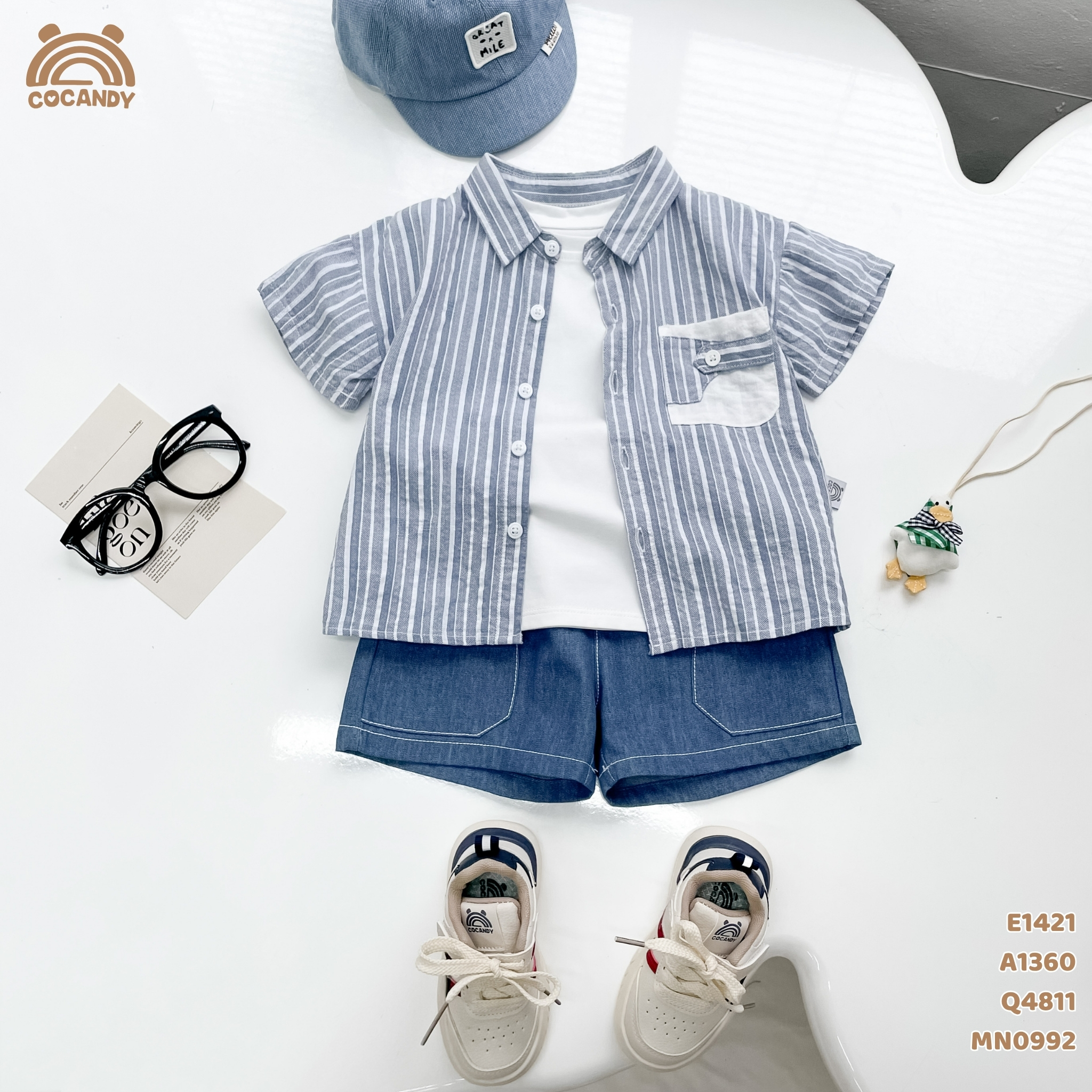 Quần cộc jeans XANH phối 2 túi kiểu chéo_thumbnail_4