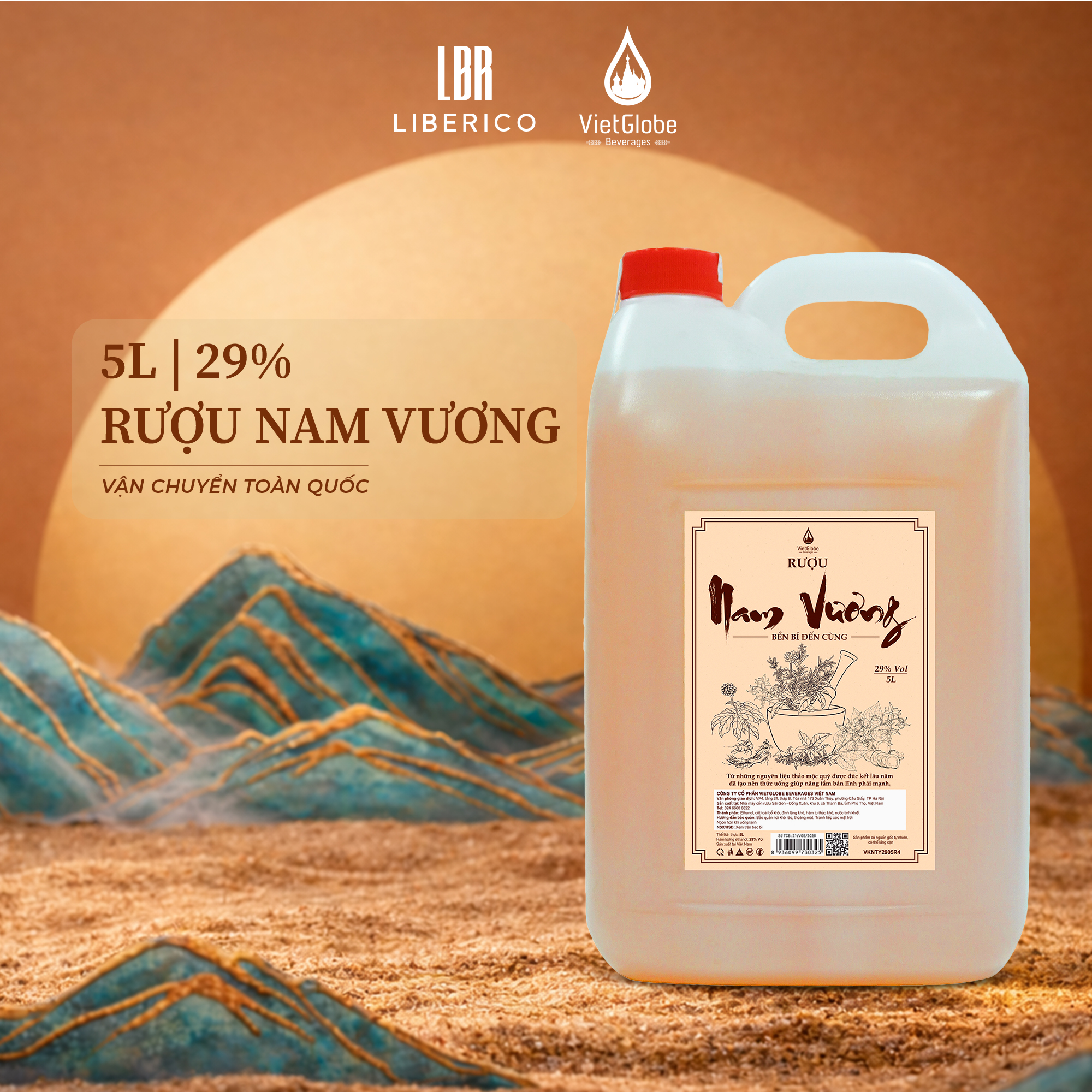 Rượu Nam Vương 29% Vol -can 5L