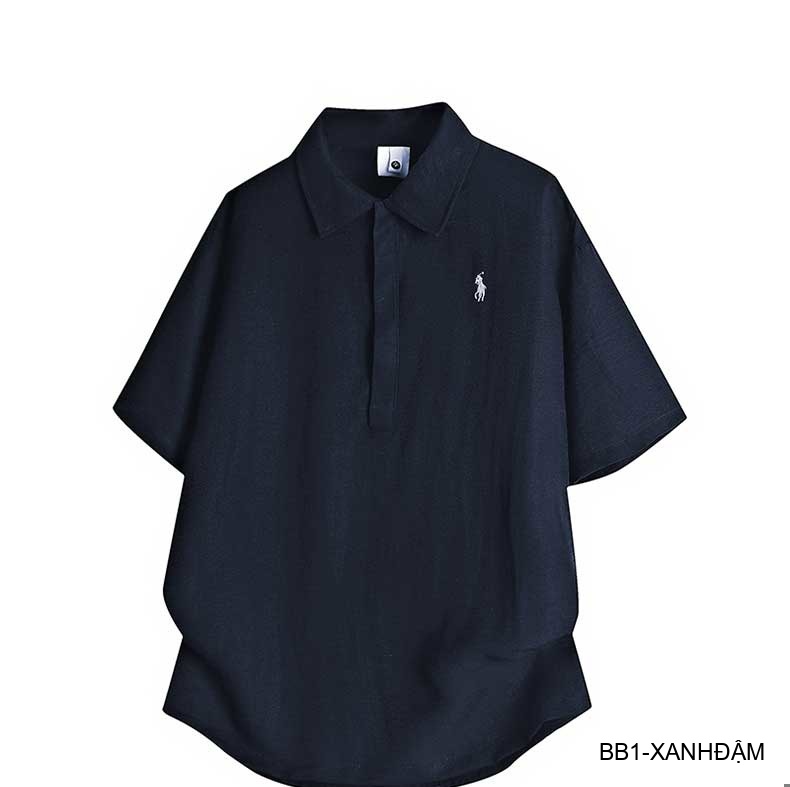BB1 - Bộ đồ nam 2 món phong cách cực, áo sơ mi ngắn tay + quần short, chất liệu cotton thoáng mát, 3 màu Mi Trắng - Xanh Đậm - Đen_thumbnail_20