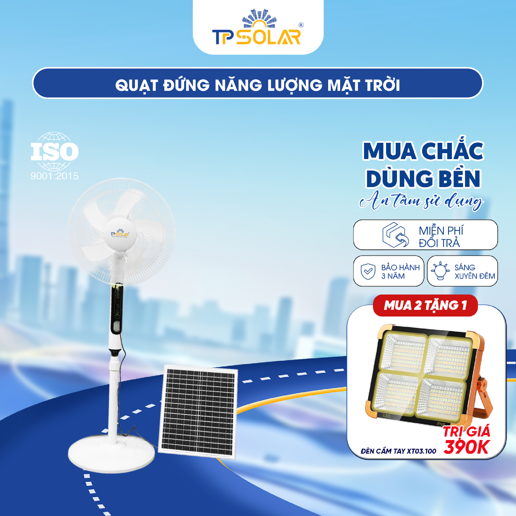Quạt đứng năng lượng mặt trời