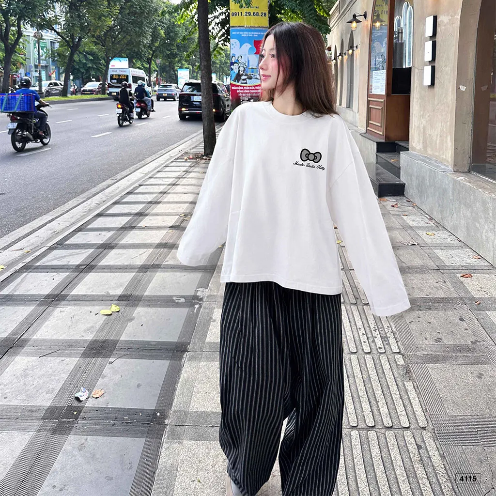 Áo thun nữ tay dài form boxy basic dễ phối Miucho 4115_thumbnail_5