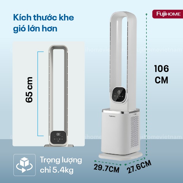 Quạt không cánh tích hợp lọc không khí cao cấp HEPA và Ion Fujihome BF-05R-HEPA ._thumbnail_9
