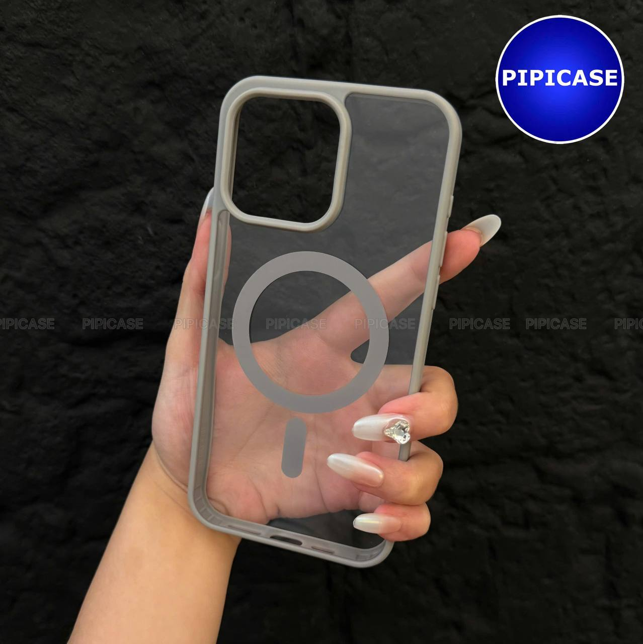 Ốp Lưng iPhone 15 Pro Max - Chic - Xám