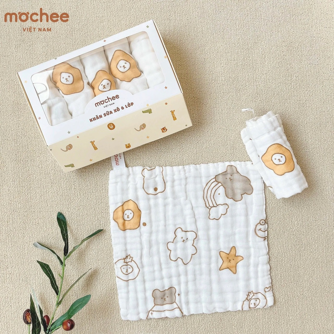 Set 5 khăn sữa xô 6 lớp Mochee_thumbnail_1