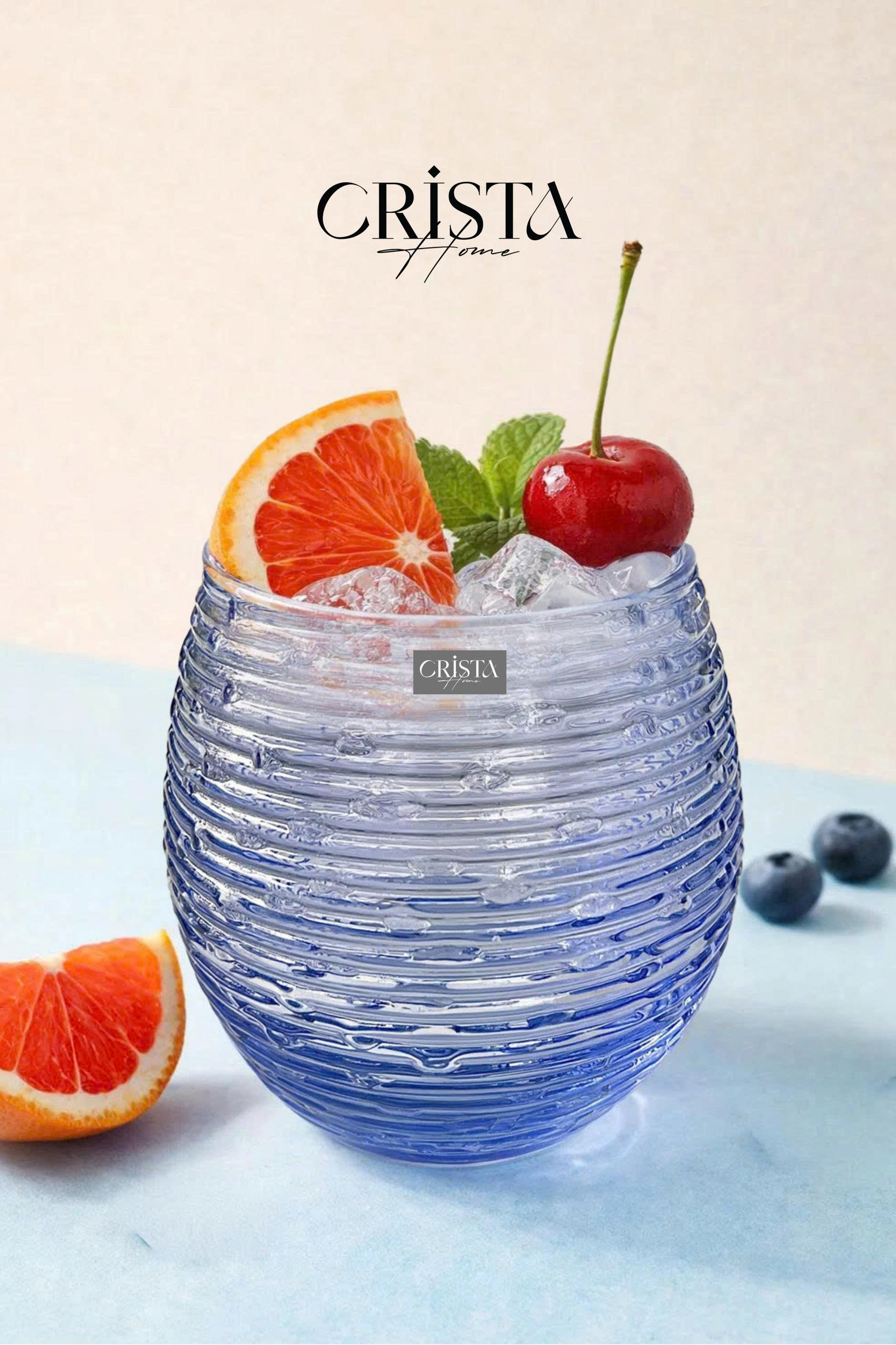 Set 6 cốc thủy tinh dáng bầu vân ngang 300ml Crista Home 60254_thumbnail_15