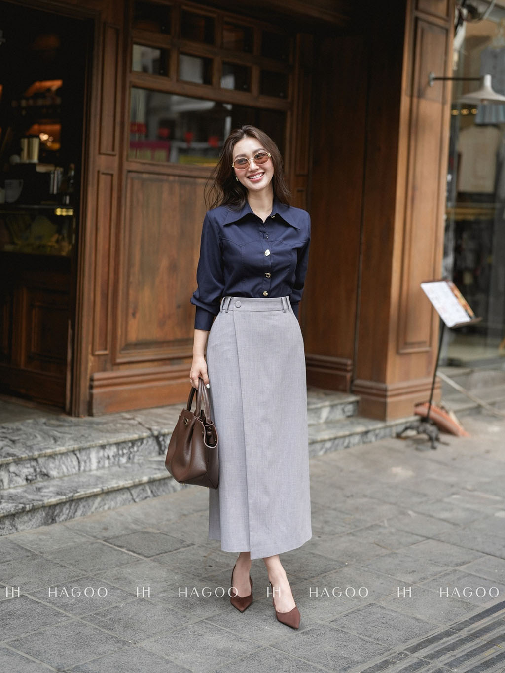 Áo sơ mi cúc trang trí xẻ sau HAGOO_thumbnail_7