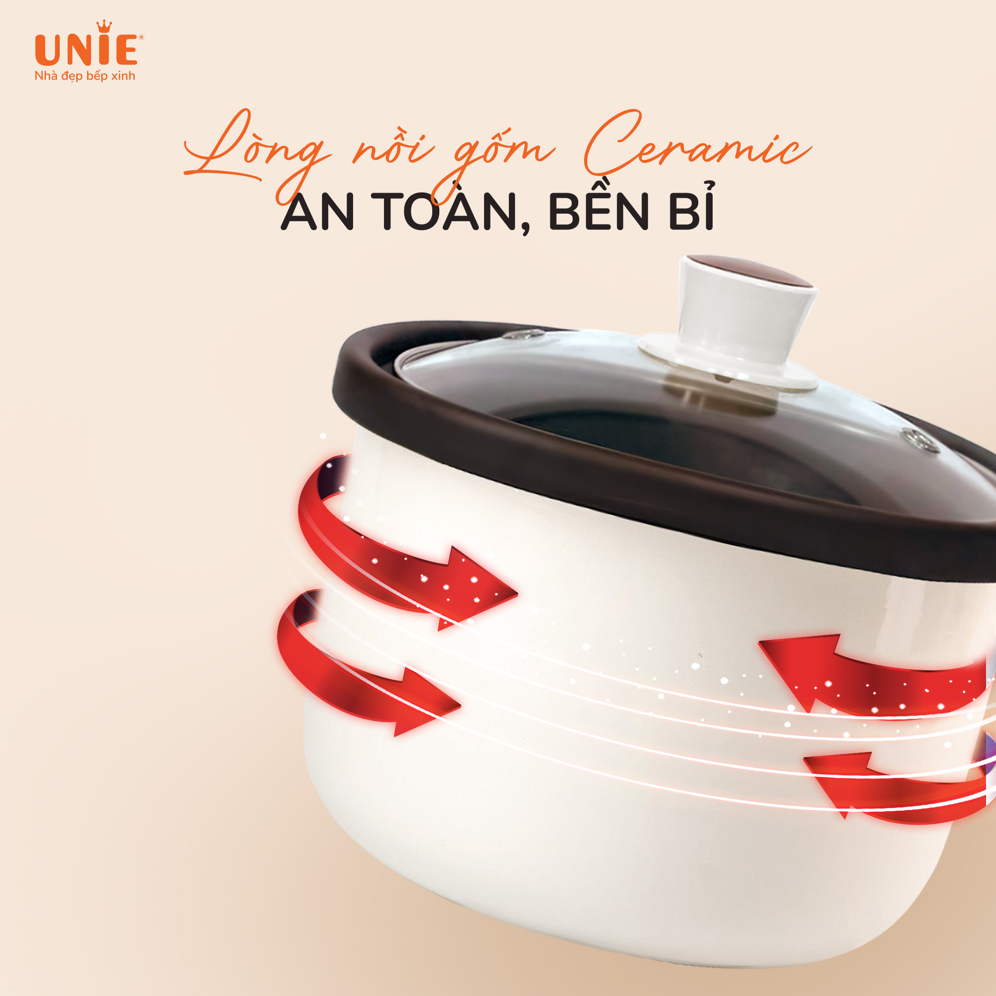 Nồi kho hầm chuyên dụng UNIE USC208 dung tích 2L, lòng nồi gốm Ceramic, hẹn giờ 24 tiếng_thumbnail_2
